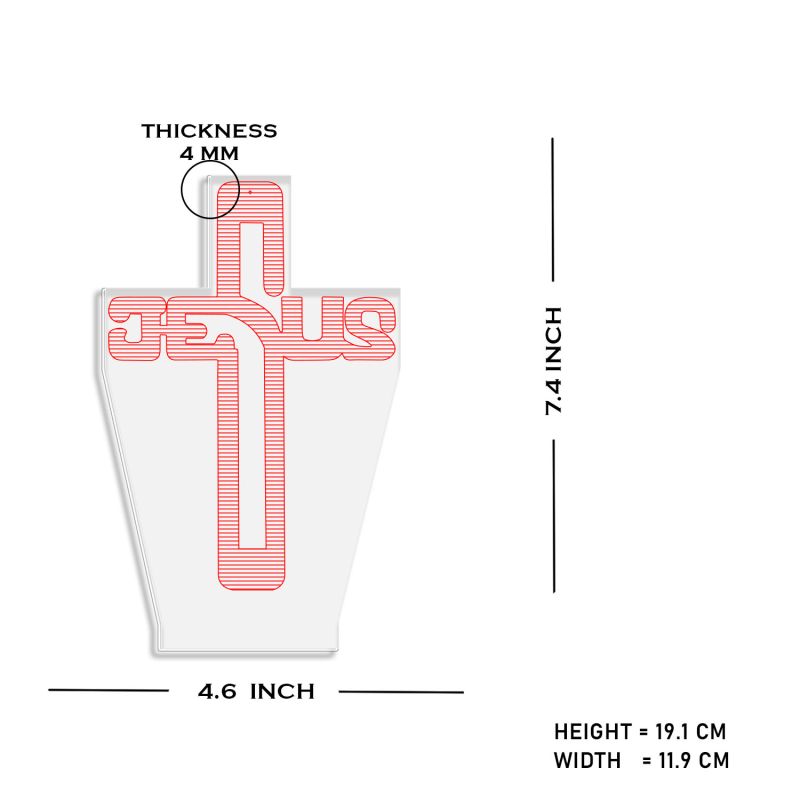 Jesus Cross Acrylic Night lamp Multicolored Light Gift for Birthday